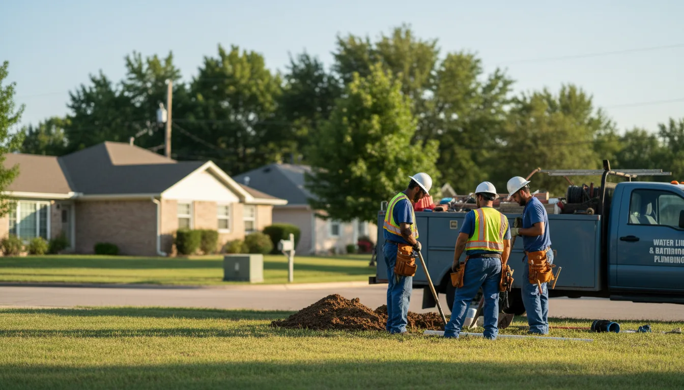 Residential water line and bathroom plumbing service in Havana, KS